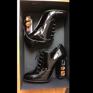 Dolce & Gabbana Crystal Patent Ankle Bootie